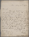 Autograph letter signed to Captain Walter Bathurst, 29 May 1810