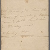 Autograph note, third person, probably to Anna Maria Barrow, [1813?]