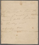 Autograph note, third person, probably to Anna Maria Barrow, [1813?]