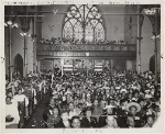 View of congregation attending service at Tenth Memorial Baptist Church, Philadelphia, PA
