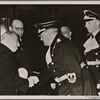 Czech state president Dr. Hacha travels to Berlin to the Fuhrer to place the fate of the Czechs in his hands. President Dr. Hacha on arrival in Berlin, where he is greeted by Dr. Meissner.]