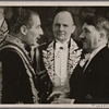 In honor of the diplomatic corps the Fuhrer held a supper in Berlin, in which accredited ambassadors took part.  The Fuhrer speaks with the British ambassador Sir Henderson.