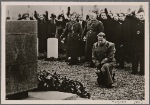 Italian Foreign Minister Count Ciano visits the Polish government for discussions.  Count Ciano before the Tomb of the Unknown Soldier in Warsaw.