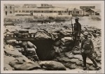 England's foreign policy leads to high tension between Japan and Great Britain, so that Japan is forced to declare a blockade against the English Concession in Tientsin.  Our picture shows Japanese soldiers near a fortified position in Tientsin.
