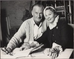 John Williams and Shirley Booth rehearse for the 1970 revival of Noël Coward's "Hay Fever" at the Helen Hayes Theatre