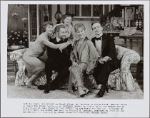 Mia Dillon, Roy Dotrice, Barbara Bryne, Rosemary Harris, and Robert Joy in the 1985 revival of Noël Coward's "Hay Fever" at the Music Box Theatre