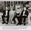 The guests of the Bliss family (left to right): Campbell Scott, Deborah Rush, Carolyn Seymour, and Charles Kimbrough in the 1985 revival of Noël Coward's "Hay Fever" at the Music Box Theatre
