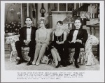 The guests of the Bliss family (left to right): Campbell Scott, Deborah Rush, Carolyn Seymour, and Charles Kimbrough in the 1985 revival of Noël Coward's "Hay Fever" at the Music Box Theatre