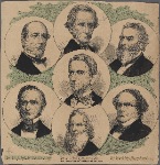 Hon. Caleb B. Smith, secretary of the interior. Hon. Montgomery Blair, postmaster-general. Hon. Simon Cameron, secretary of war. Hon. W.H. Seward, secretary of state. Hon. Gideon Welles, secretary of the Navy. Hon. Edward Bates, attorney-general. Hon. S.P. Chase, secretary of the treasury.