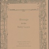 Homage to the Baby Lamb given by the Wine and Food Society, Inc, New York