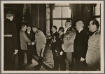 As the leading country of southeast Europe, Hungary joined the Tripartite Pact.  In Vienna, the Führer greeted Italian Foreign Minister Count Ciano, here seen between Hungarian Minister-President Count Teleki and (to the right of Ciano) Hungarian Foreign Minister Count Csaky, who signed the agreement in Castle Belvedere.