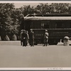 On the very spot, in the same train car, where in 1918 the undefeated German Army was forced to disgraceful terms, the French delegation signed the "harsh but honorable" German conditions.  The French delegation in front of the historic railroad carriage.