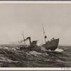 [The duties of the German patrol boats are difficult, as they tirelessly battle high seas and winter storms on their far-flung posts to keep the German sea lanes safe.]