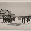 [The Norwegians watched with amazement how German troops occupied and secured the country's strategic places within a few hours. German soldiers marching through Trondheim.]