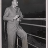 Noël Coward aboard the Ile de France in New York City