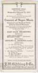 Concert of Negro Music at Carnegie Hall program cover