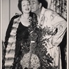 Marlene Dietrich with Noel Coward backstage during stage production Nude With Violin