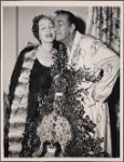 Marlene Dietrich with Noel Coward backstage during stage production Nude With Violin