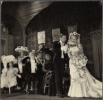 Jack Gillford, Philippa Bevans, Roddy McDowall, and Tammy Grimes in a scene from the original 1959 Broadway production of Noël Coward's "Look After Lulu"