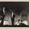 George Baker, Roddy McDowall, Kurt Kaszner, and Tammy Grimes in a scene from the original 1959 Broadway production of Noël Coward's "Look After Lulu"