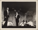 George Baker, Roddy McDowall, Kurt Kaszner, and Tammy Grimes in a scene from the original 1959 Broadway production of Noël Coward's "Look After Lulu"