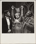 Roddy McDowall, Tammy Grimes, and Jack Gilford in a scene from the original 1959 Broadway production of Noël Coward's "Look After Lulu"