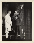 Roddy McDowall and Kurt Kasznar in a scene from the original 1959 Broadway production of Noël Coward's "Look After Lulu"