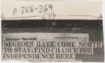 Negroes Have Come North to Stay: Find Chance for Independence Here." Evening Graphic headline of December 18, 1926.