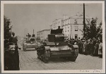 In Brest-Litovsk a big parade takes place in front of the commanding general of a German army corps and Russian Brigadier General Krivoshein (as representative of the Red Army) on the occasion of the meeting of German and Soviet-Russian soldiers.  Soviet-Russian armored vehicles after the parade.