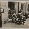 The great air defense drill in Berlin demonstrated the perfect discipline of the capital's population.  In our picture, air raid wardens carry out "two dead" during the practice