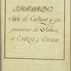 Tratado, sobre la cultura y preparaciones del tabaco, en Cordova, y Orizava