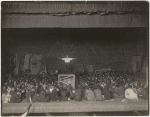 Large group of actors on stage in street clothes during the 1919 Actors’ Strike