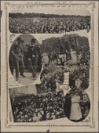 The largest number of persons ever included in a photograph. The picture shows a large portion of the crowd of 500,000 that poured into Hyde Park, London, during the recent demonstration of the suffragettes. George Bernard Shaw an amused spectator. The procession on its way to Hyde Park. Part of the procession. The meeting at Caston Hill prior to the riot. Mrs. Drummond, leader of the suffragettes.