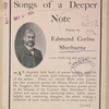 Songs of a deeper note. Poems by Edmund Corliss Sherburne.