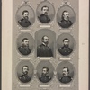 The generals of the Potomac. [Center, and then clockwise, from upper left:] Genl. Meade. Genl. Stoneman. Genl. Averill. Genl. Custer. Genl. Sheridan. Genl. Wilson. Genl. Greigson. Genl. Pleasanton. Genl. Kilpatrick. Genl. Stoneman