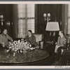Among the foreign guests in the Reich capital was the Italian Minister of State Farinacci, who was received by the Fuhrer. To the right of the Fuhrer are Reich Press Chief Dr. Dietrich and Minister of State Dr. Meissner.]