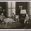 Among the foreign guests in the Reich capital was the Italian Minister of State Farinacci, who was received by the Fuhrer. To the right of the Fuhrer are Reich Press Chief Dr. Dietrich and Minister of State Dr. Meissner.