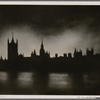 Under the weight of German reprisals against London, huge fires broke out in the British capital, which at night showed German pilots the way to their destination.  Here the Parliament buildings stand out against the fiery glow of the night sky.