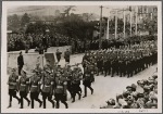 At a great gathering of fascist youth, as the Duce reviewed the march-past of his young followers he found among them a contingent of Hitler Youth.  Axis youth marches as one.