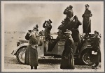 Rommel and German officers direct Italian artillery against the British in Libya