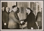 With the Reich Foreign Minister von Ribbentrop in attendance, the Fuhrer received the Iraqi Prime Minister Rashid Ali al-Gaylani.  The interview took place in the spirit of friendship that the German people feel toward the Arab peoples.