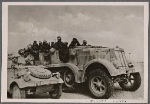 Our Africa fighters advancing in the desert.  At left is the staff doctor in his Volkswagen, where he can always be found doing his duty in the most forward lines.