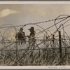 [A quiet time at the Front, but the watch in the West does not flag.  Heavy frost hangs on the barbed wire, behind which are German observation posts in every direction with a commanding view into enemy territory.]