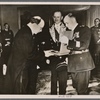 An honor from the Fuhrer for Finnish State President Risto Ryti.  German envoy in Helsinki von Blucher presents the Golden Grand Cross of the German order of the Eagle