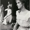 Michael Tucker, Meryl Streep, Christopher Hewett, and Mary Beth Hurt in a scene from the Broadway revival of Trelawny of the "Wells"