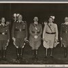 At a special reception, the Führer presented the Air Force's field marshals with their batons.  Our picture shows (from left): Field Marshal Milch, Field Marshal Sperrle, the Führer, Reichs Marshal Goering and Field Marshal Kesselring.