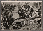 In front of the Western Wall reconnaissance exercises continue. Here a squad crosses a creek camouflaged against aerial detection.