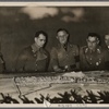 Rudolf Hess (second from left) before the model of Europe's largest housing development in Dortmund.