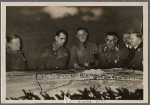 Rudolf Hess (second from left) before the model of Europe's largest housing development in Dortmund.