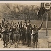 General Franco's victorious troops have all reached the French border: a group of Nationalist Spanish soldiers on the international bridge at Puicerda.